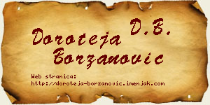 Doroteja Borzanović vizit kartica